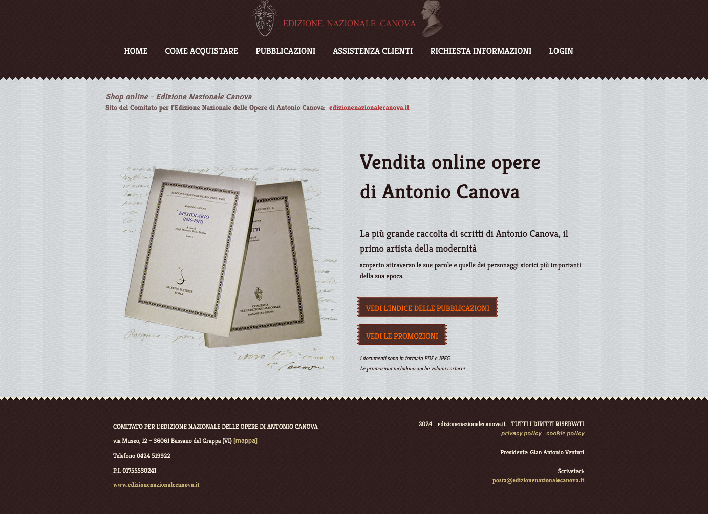 Vendita online delle opere di Antonio Canova